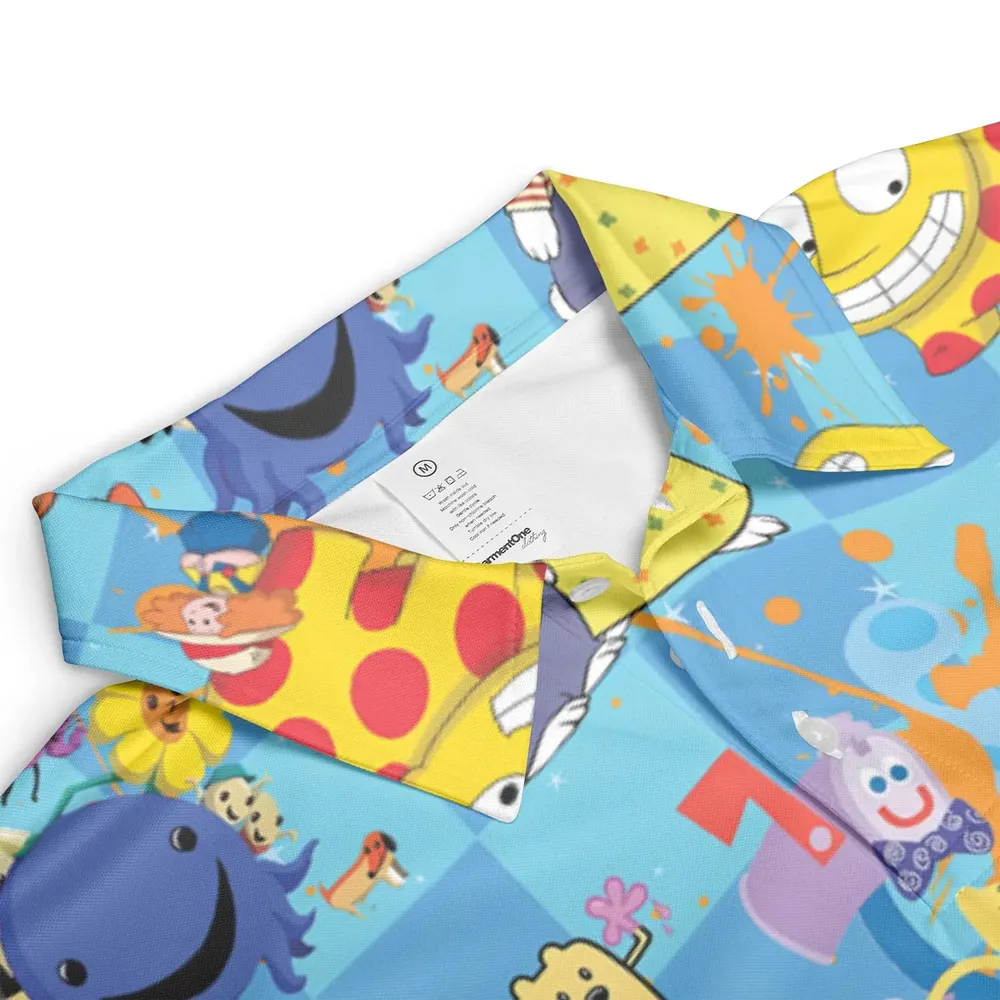 90s cartoon Nostalgic AOP Men/Women Polo Shirt - 3