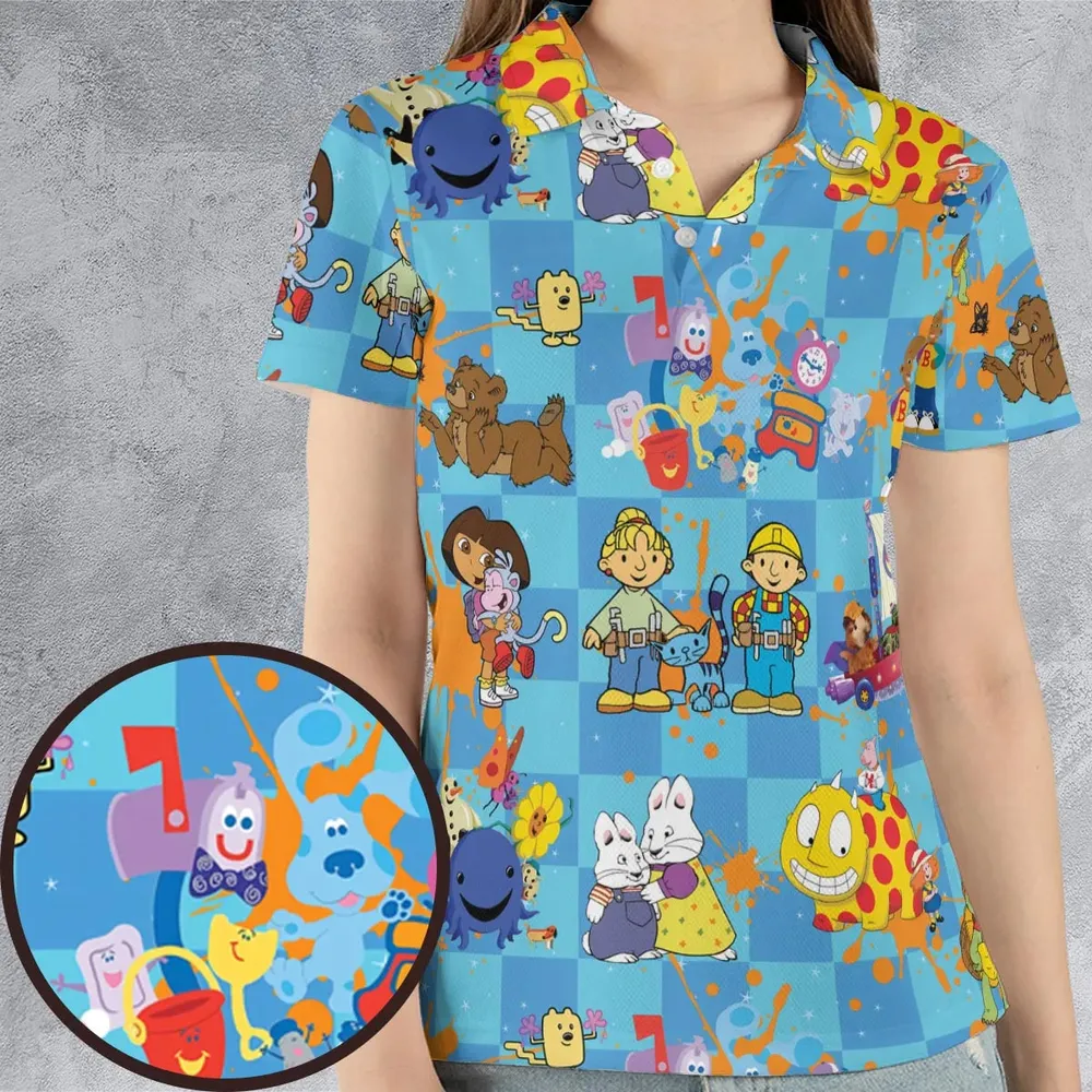 90s cartoon Nostalgic AOP Men/Women Polo Shirt - 4