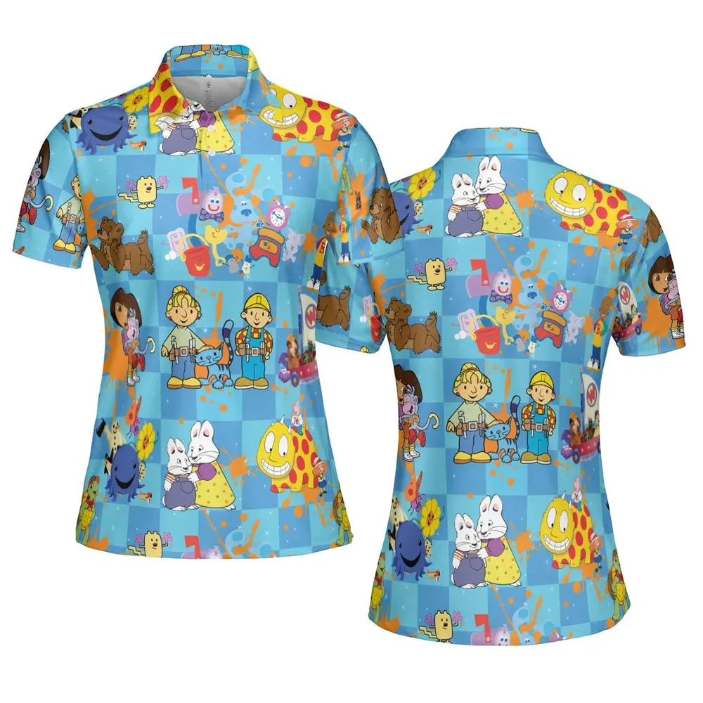 90s cartoon Nostalgic AOP Men/Women Polo Shirt - 5