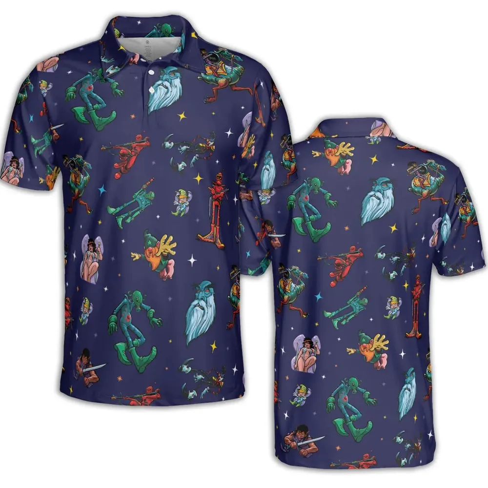 Wizard Characters AOP Men/Women Polo Shirt - 2