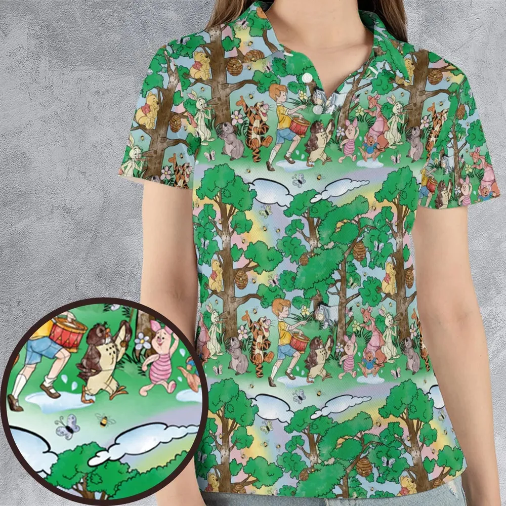 Bear and Friends Winnie the Pooh AOP Men/Women Polo Shirt - 4