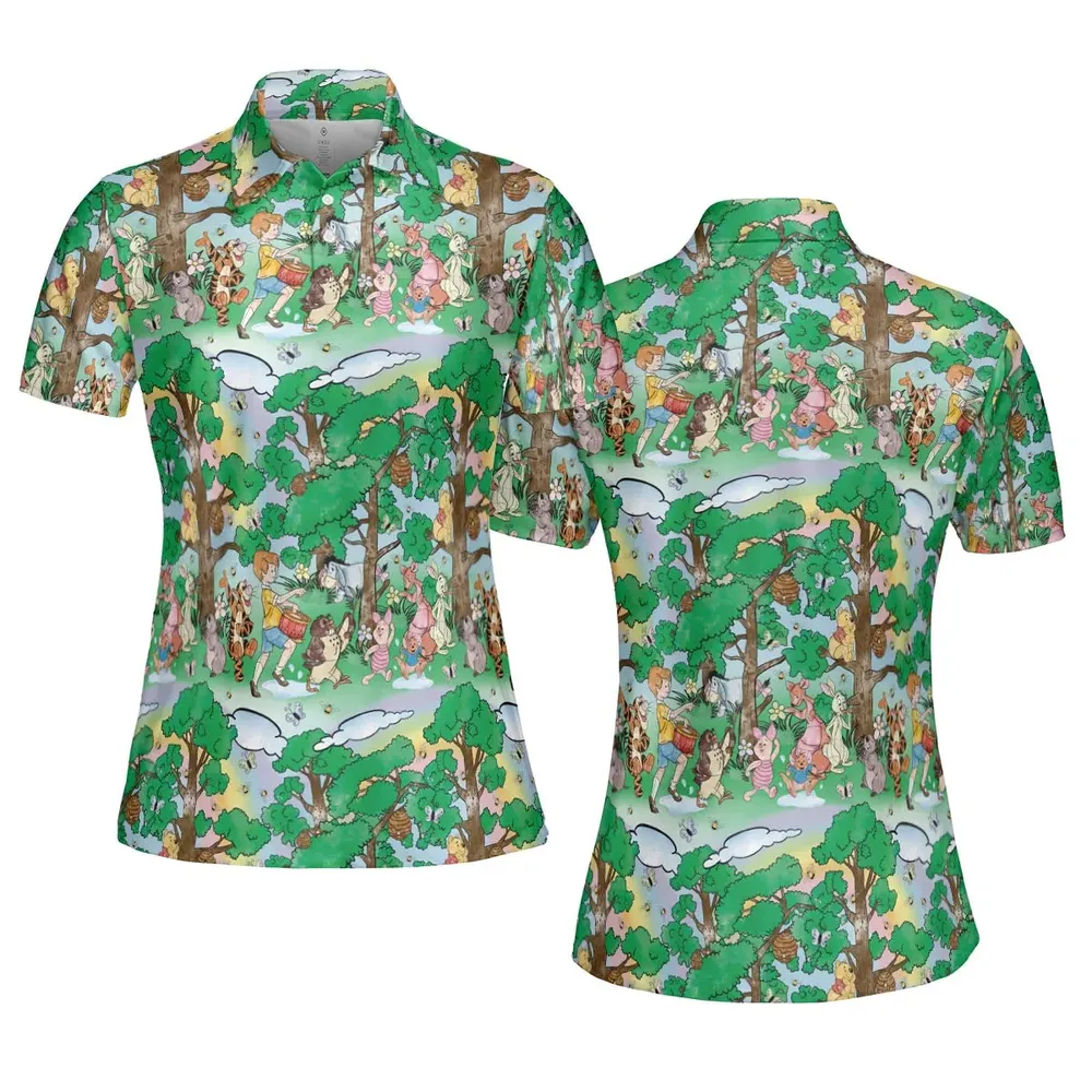 Bear and Friends Winnie the Pooh AOP Men/Women Polo Shirt - 5