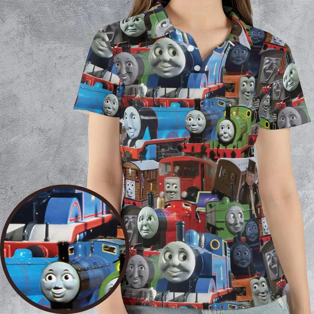 Thomas The Tank Engine AOP Men/Women Polo Shirt - 4