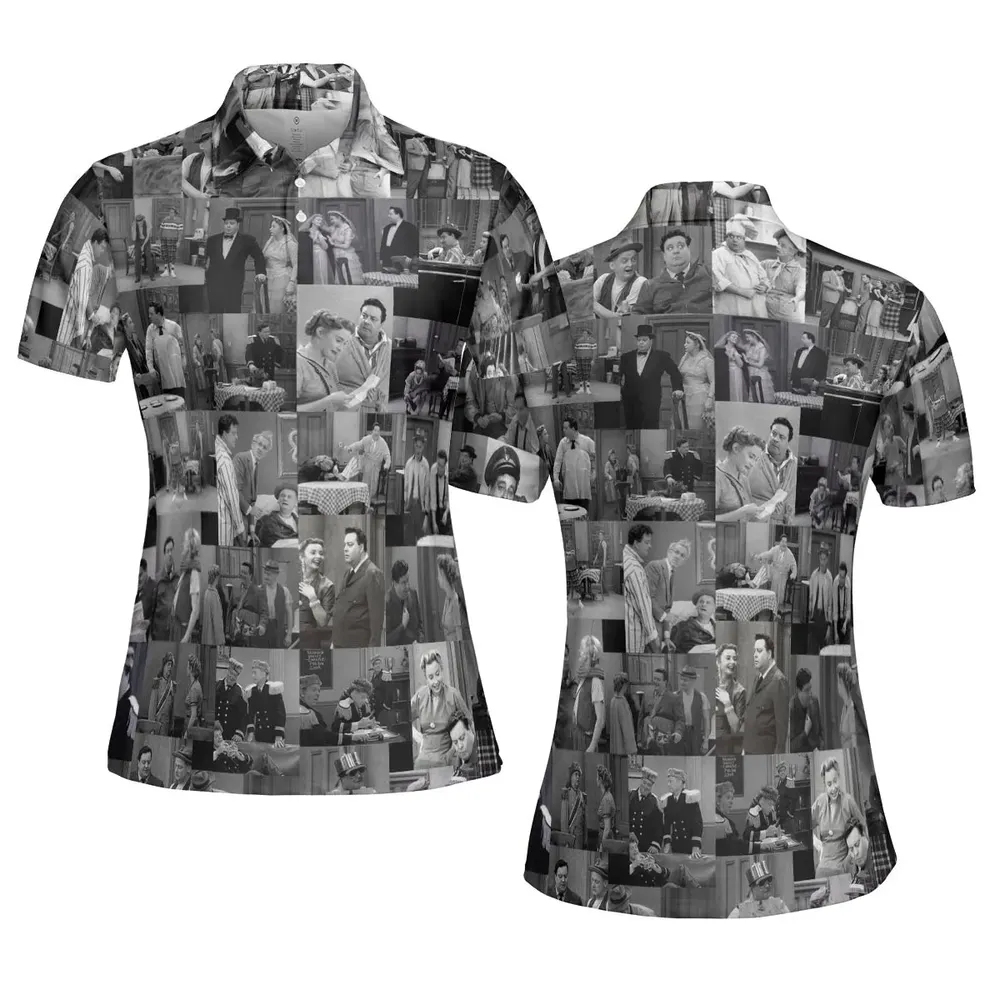 To The Moon The Honeymooners AOP Men/Women Polo Shirt - 5