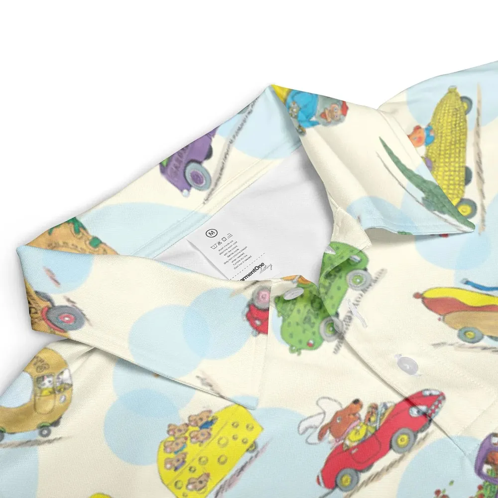 The Busy World of Richard Scarry AOP Men/Women Polo Shirt - 3
