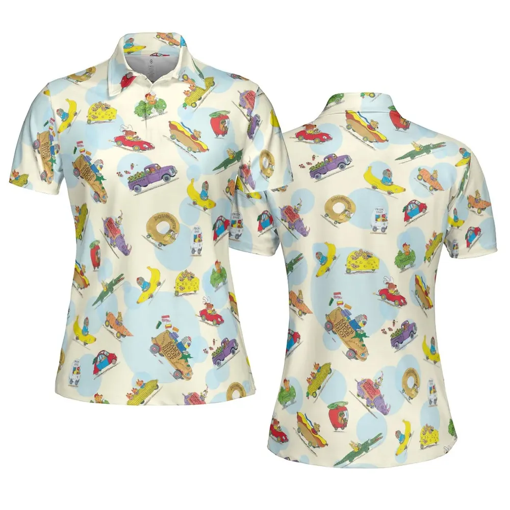 The Busy World of Richard Scarry AOP Men/Women Polo Shirt - 5