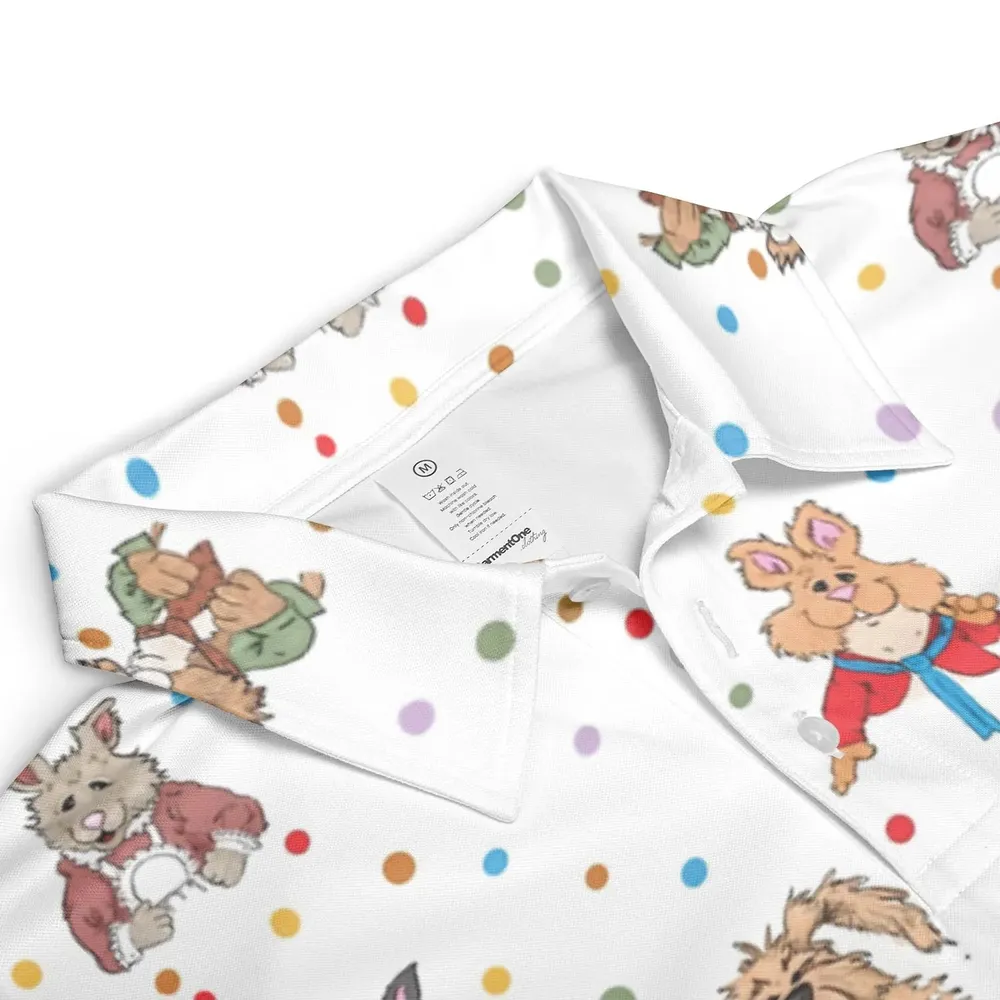 Tale of the Bunny Picnic Characters AOP Men/Women Polo Shirt - 3