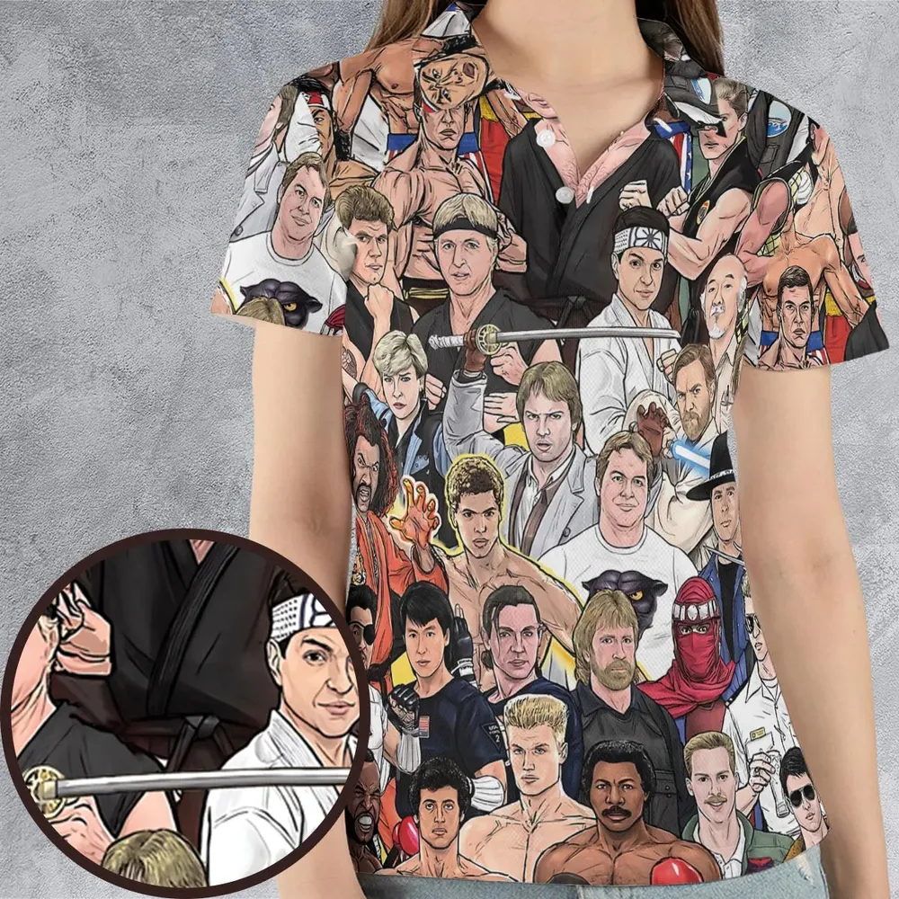 Martial Arts Stars AOP Men/Women Polo Shirt - 4