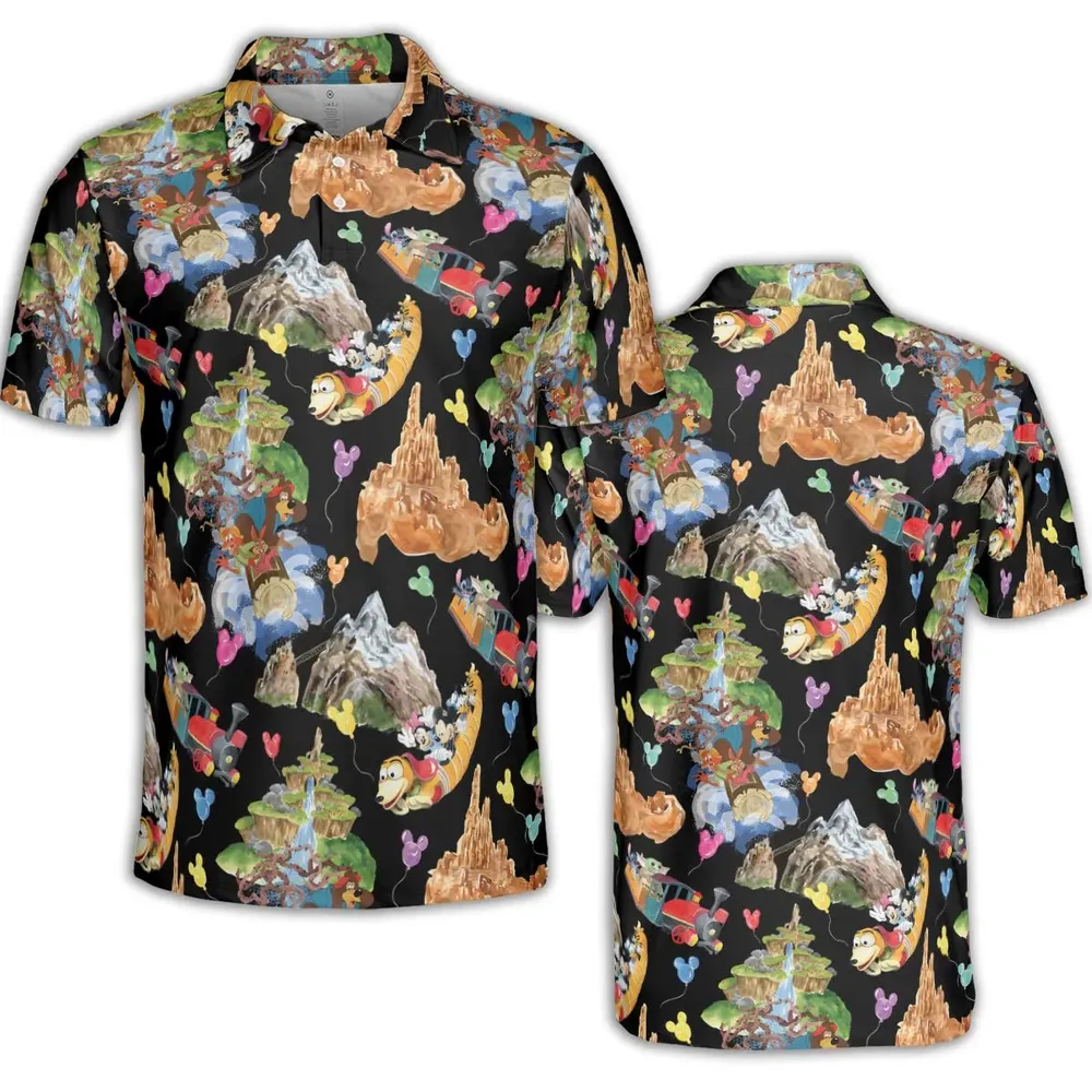 Mountain Magic Kingdom Parks AOP Men/Women Polo Shirt - 2