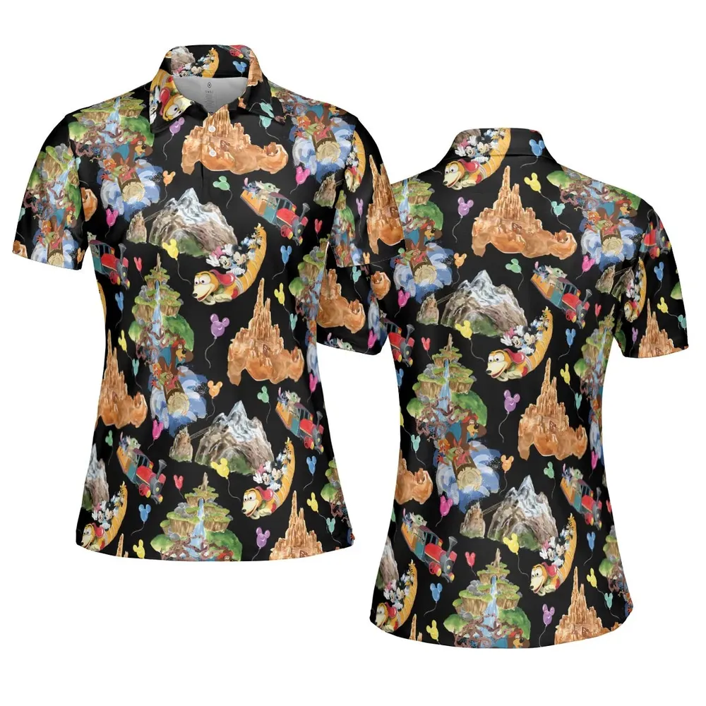 Mountain Magic Kingdom Parks AOP Men/Women Polo Shirt - 5