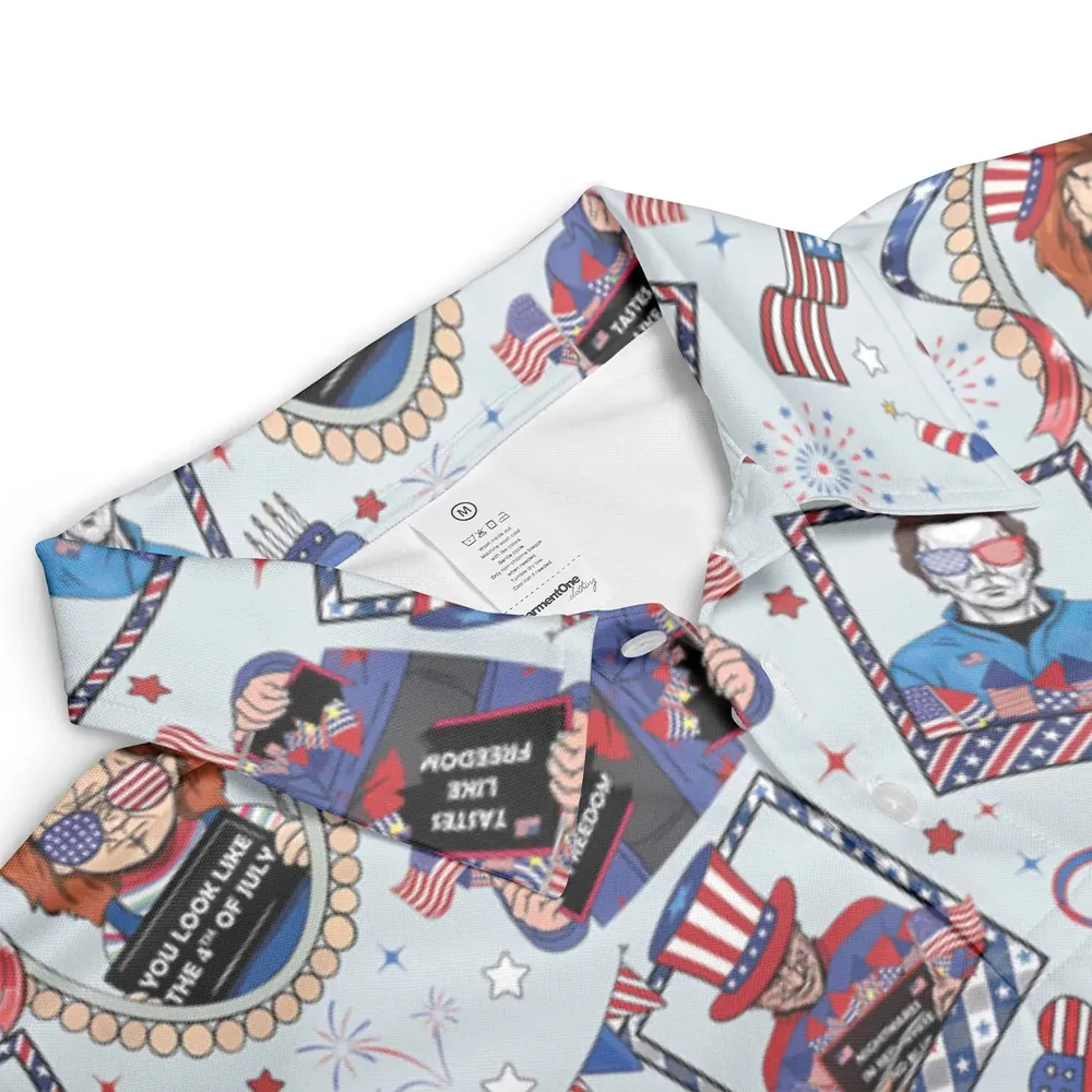 Patriotic Horror AOP Men/Women Polo Shirt - 3