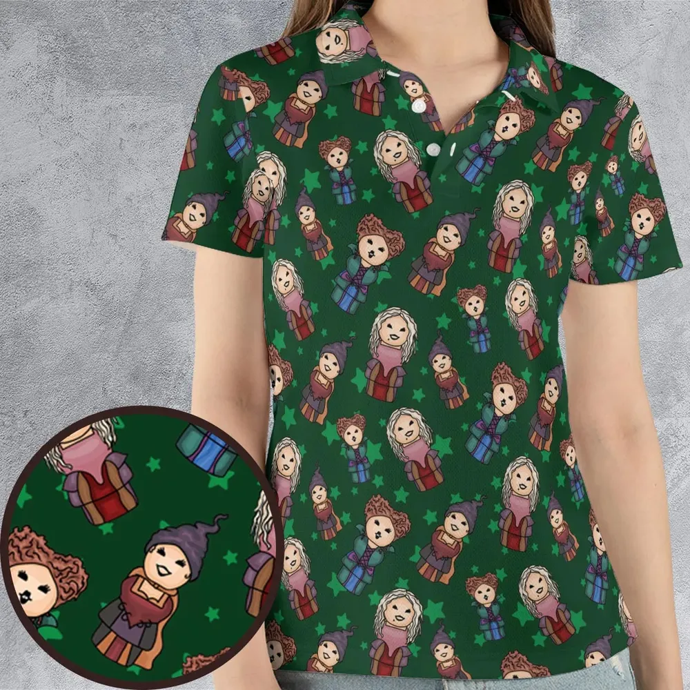 Hocus Pocus Little Witches AOP Men/Women Polo Shirt - 4