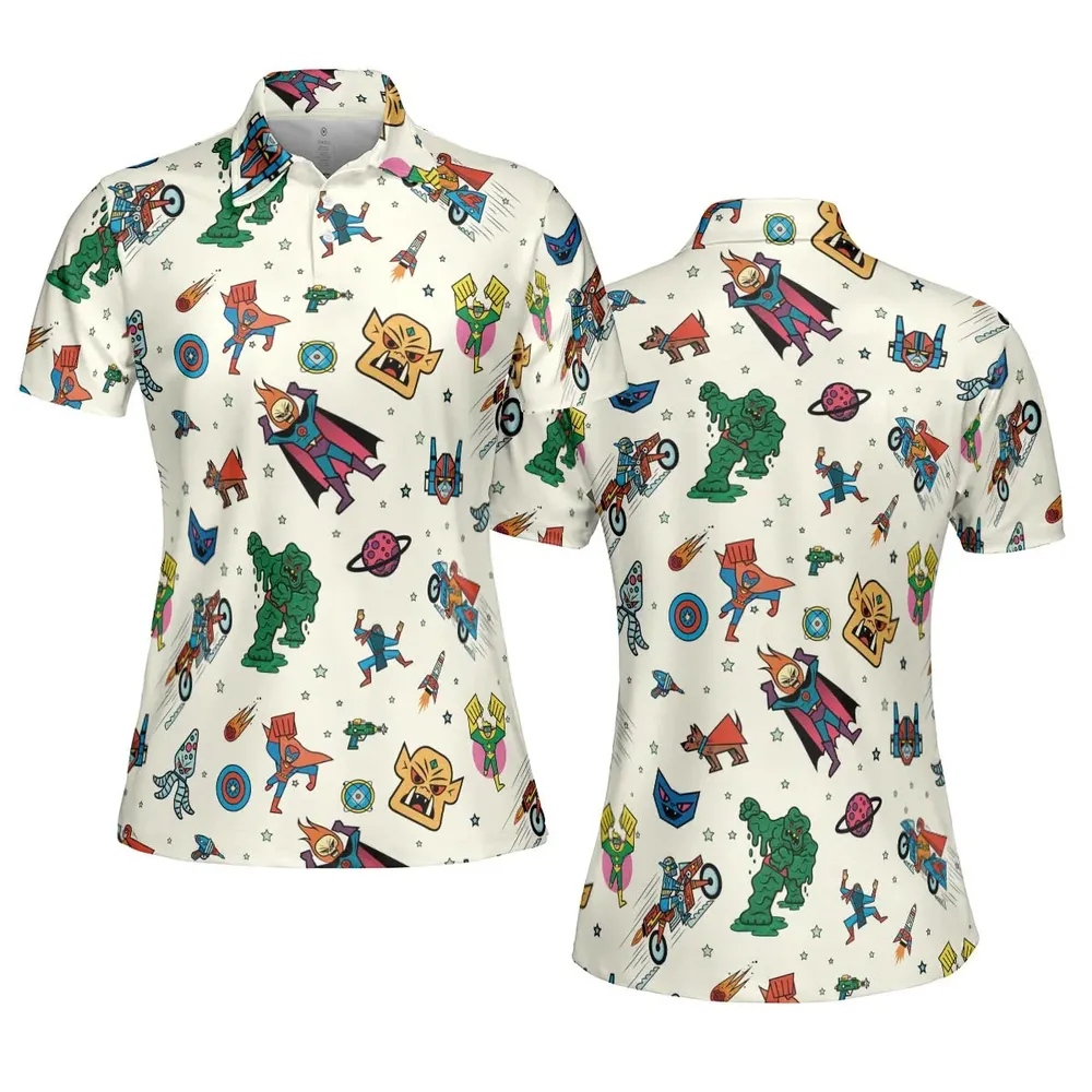 Nastalgic Cartoon Villains AOP Men/Women Polo Shirt - 5