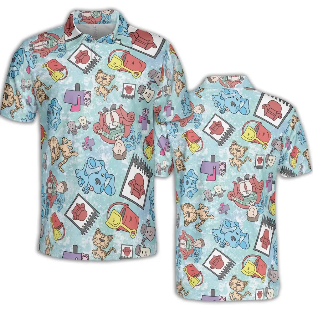 Blue's Clues Friend Party AOP Men/Women Polo Shirt - 2