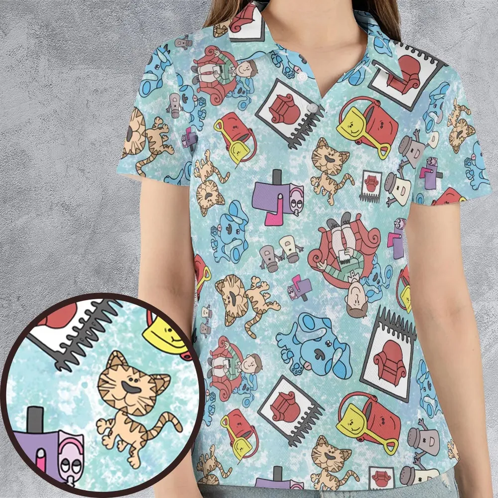 Blue's Clues Friend Party AOP Men/Women Polo Shirt - 4