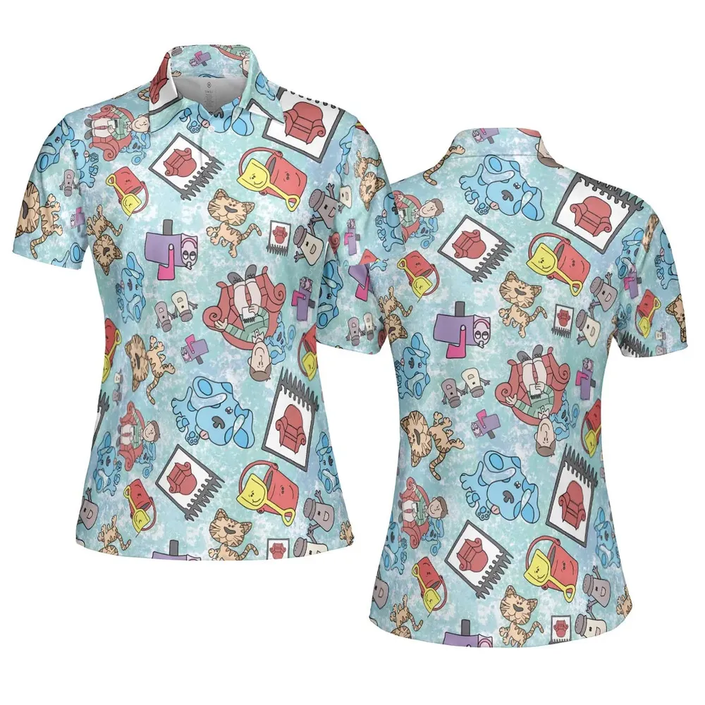 Blue's Clues Friend Party AOP Men/Women Polo Shirt - 5