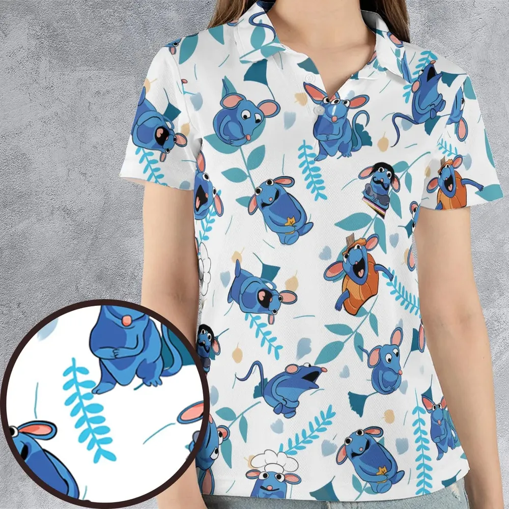 Cute Tutter Bear in the Big Blue House AOP Men/Women Polo Shirt - 4
