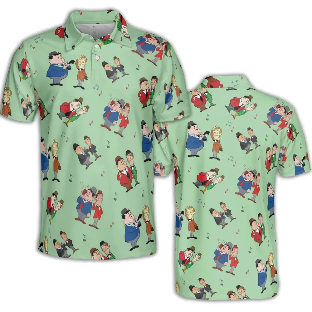 Another Fine Mess Laurel And Hardy AOP Men/Women Polo Shirt - 2