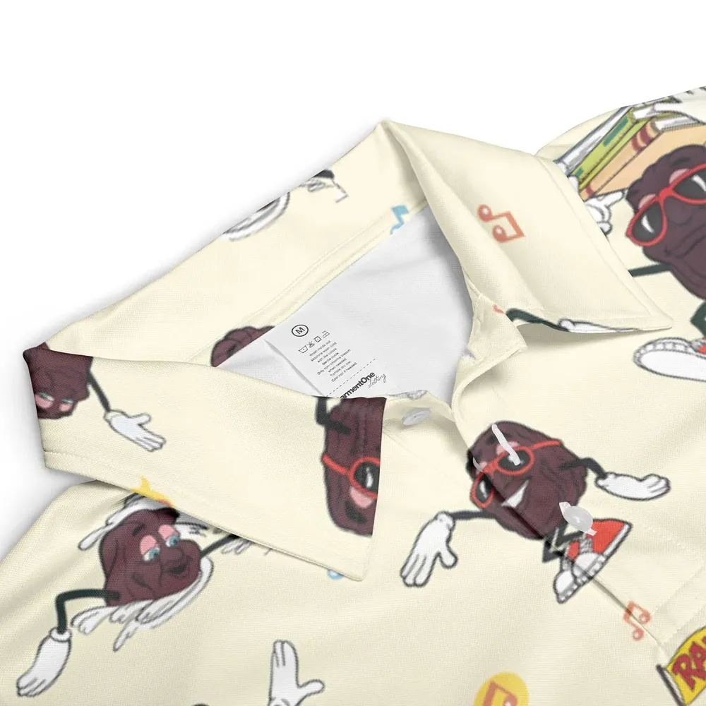 Hardee's california Raisins Mascots AOP Men/Women Polo Shirt - 3