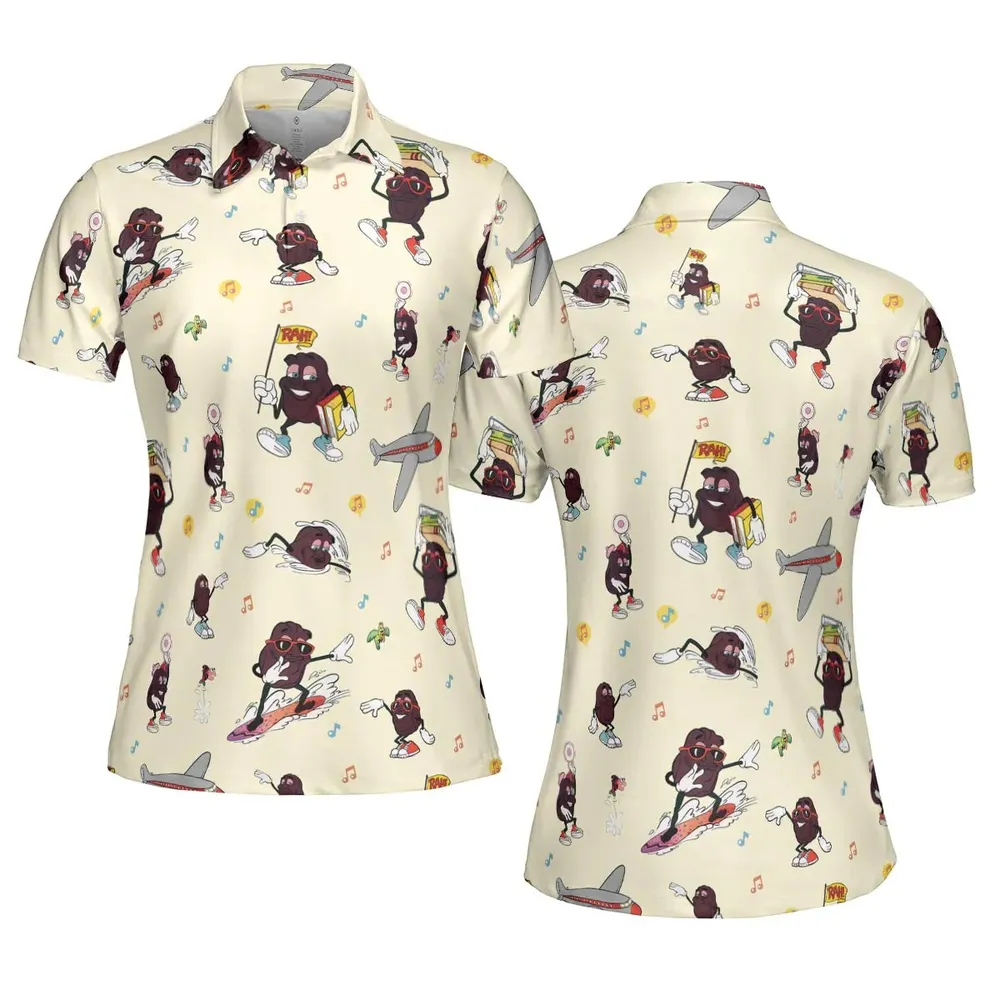 Hardee's california Raisins Mascots AOP Men/Women Polo Shirt - 5