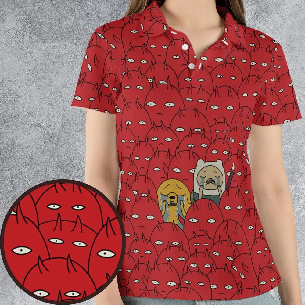 At Hell Adventure Time AOP Men/Women Polo Shirt - 4