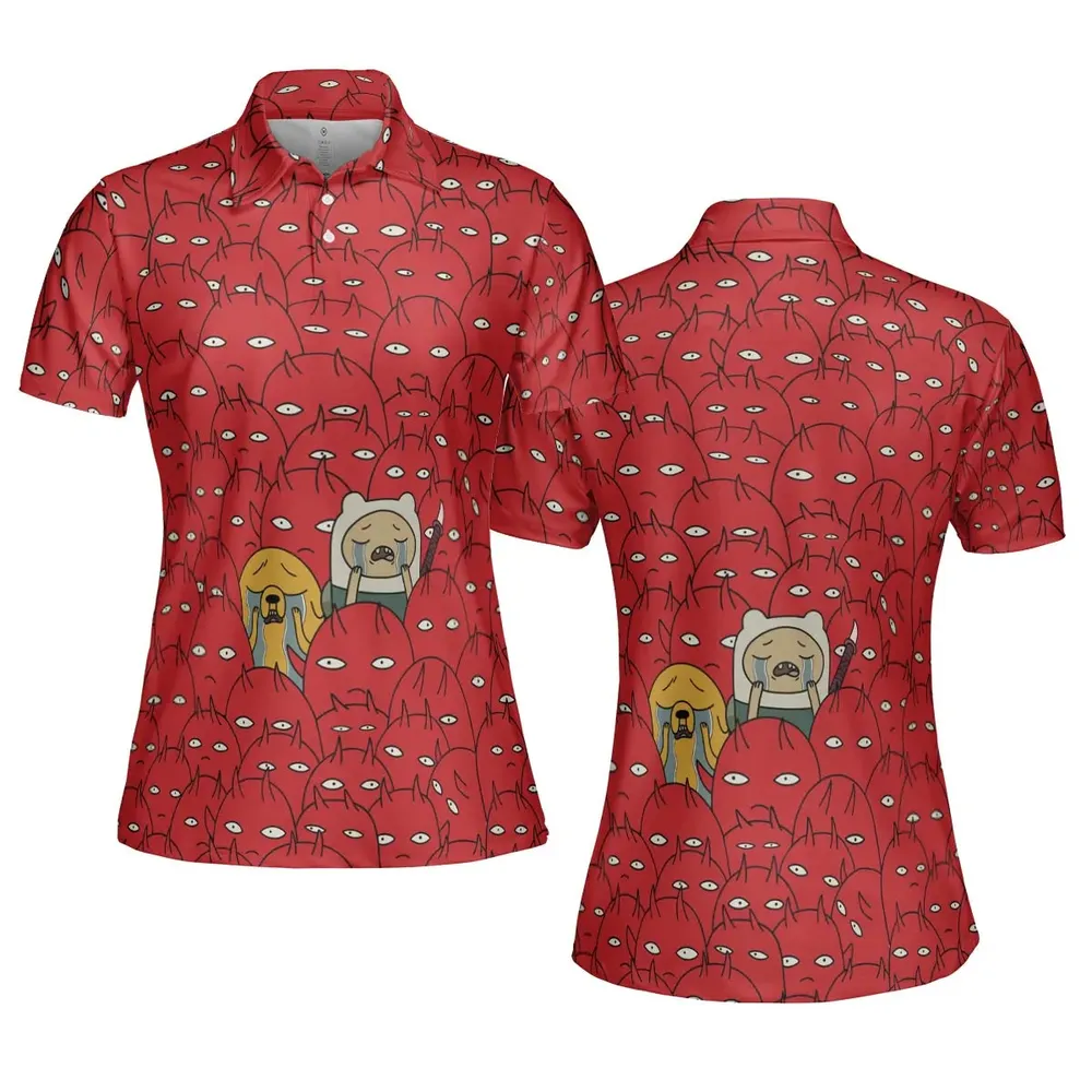 At Hell Adventure Time AOP Men/Women Polo Shirt - 5