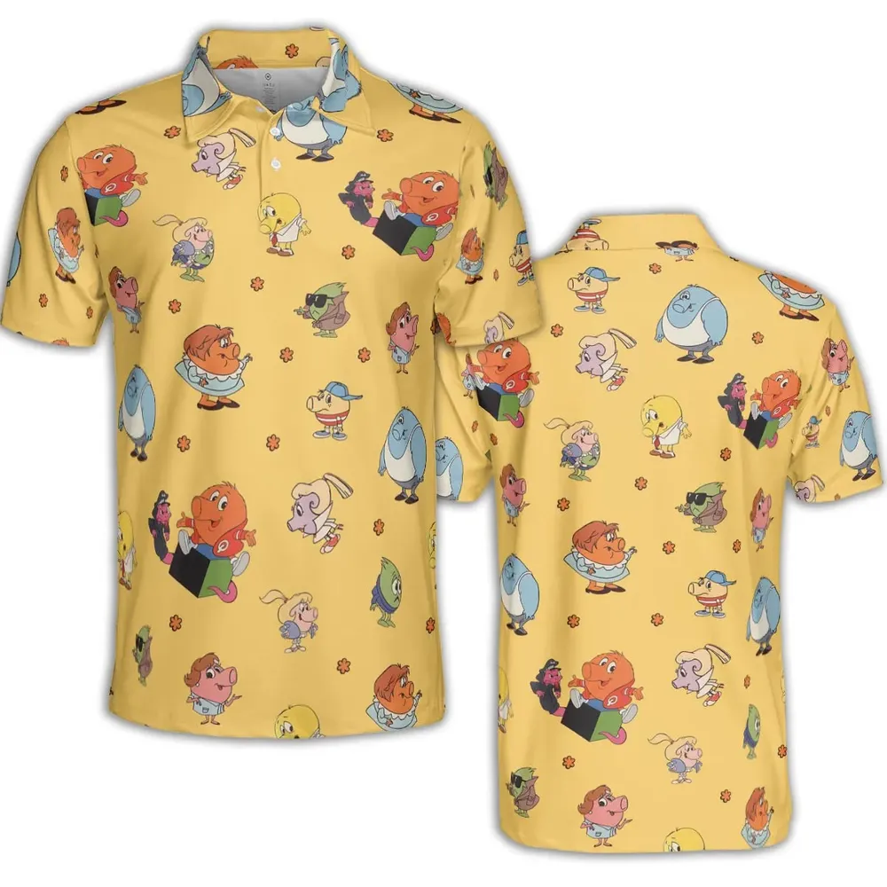 80s Arcade Game Qbert AOP Men/Women Polo Shirt - 2