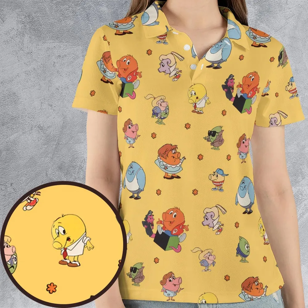 80s Arcade Game Qbert AOP Men/Women Polo Shirt - 4