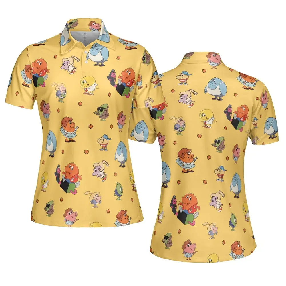 80s Arcade Game Qbert AOP Men/Women Polo Shirt - 5