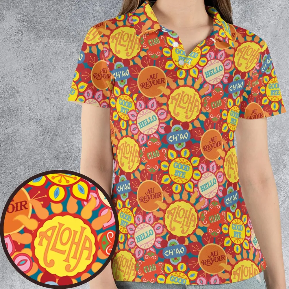 It's a Small World Flowers AOP Men/Women Polo Shirt - 4