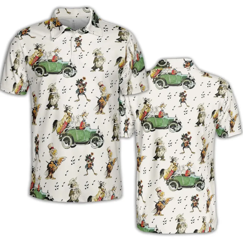 America Sings Characters AOP Men/Women Polo Shirt - 2