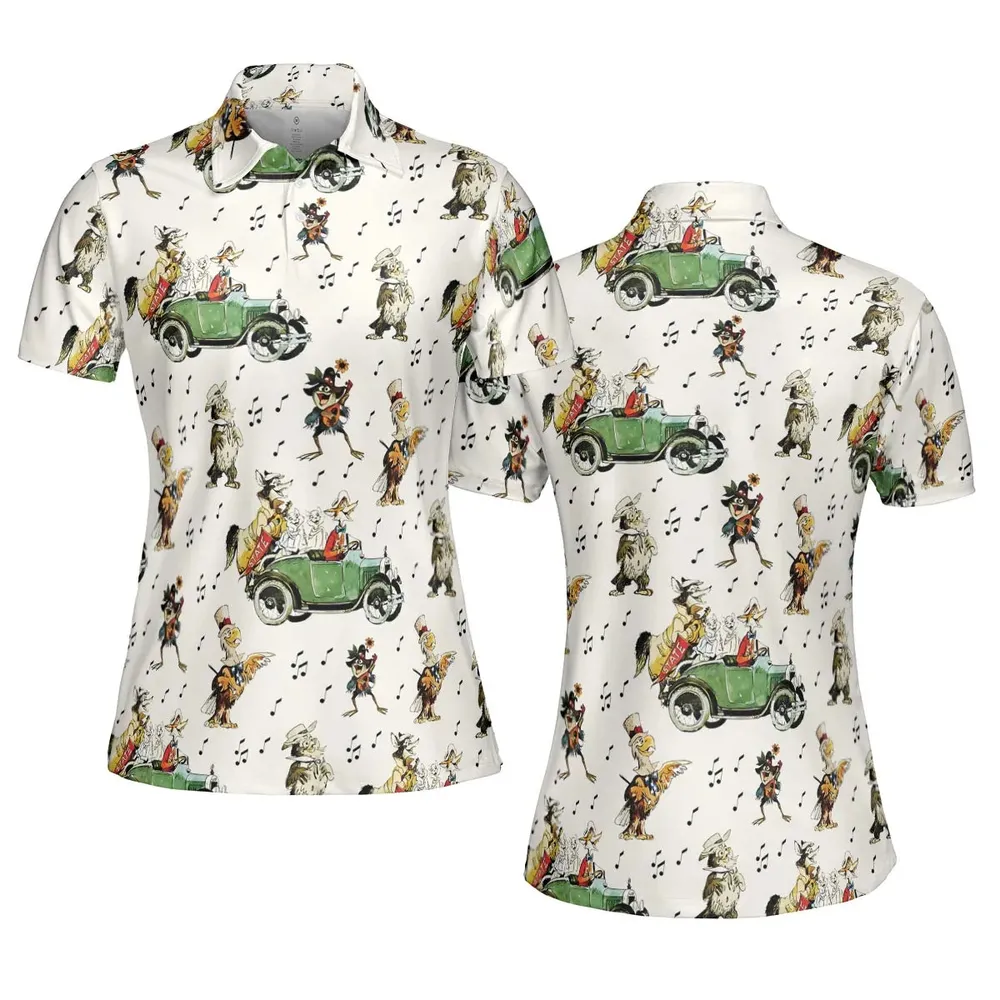America Sings Characters AOP Men/Women Polo Shirt - 5