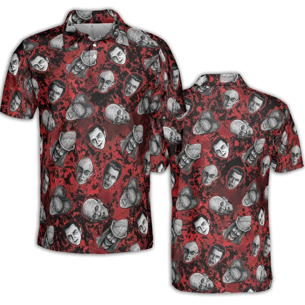 Many Faces Of Dracula AOP Men/Women Polo Shirt - 2