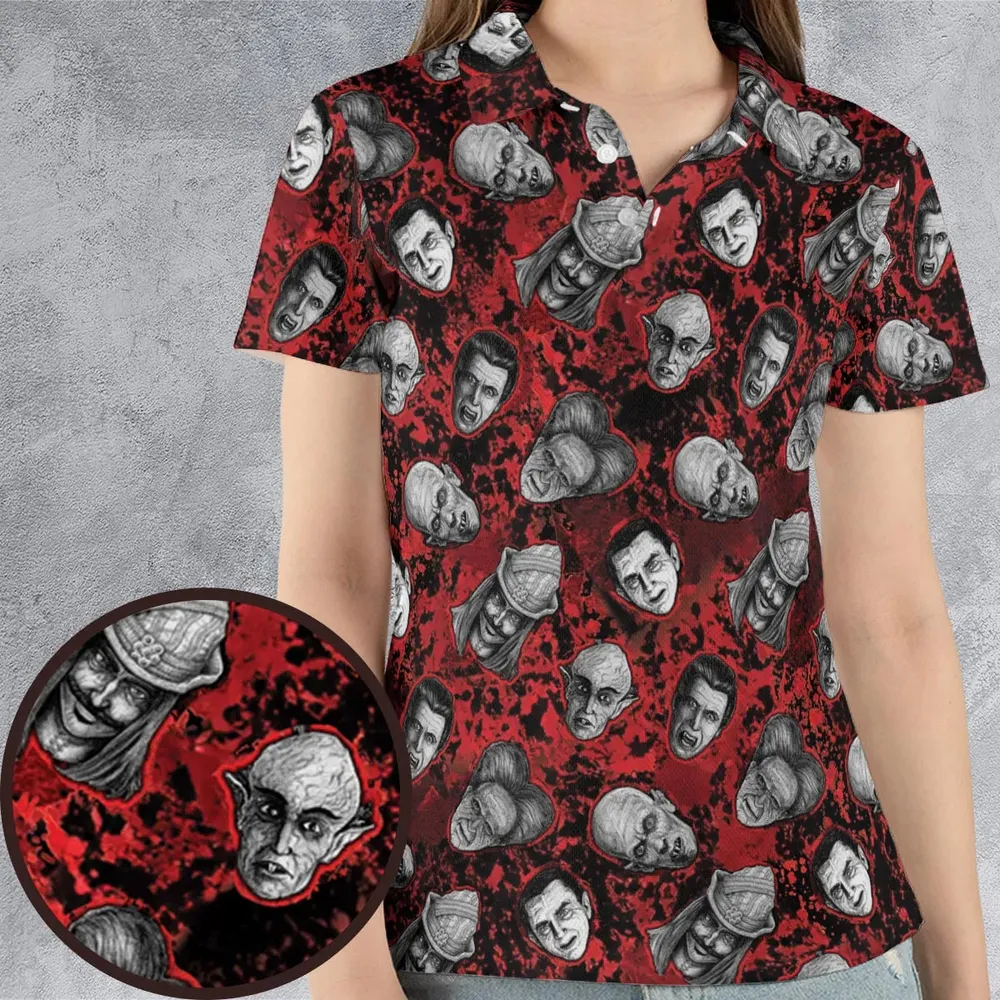 Many Faces Of Dracula AOP Men/Women Polo Shirt - 4