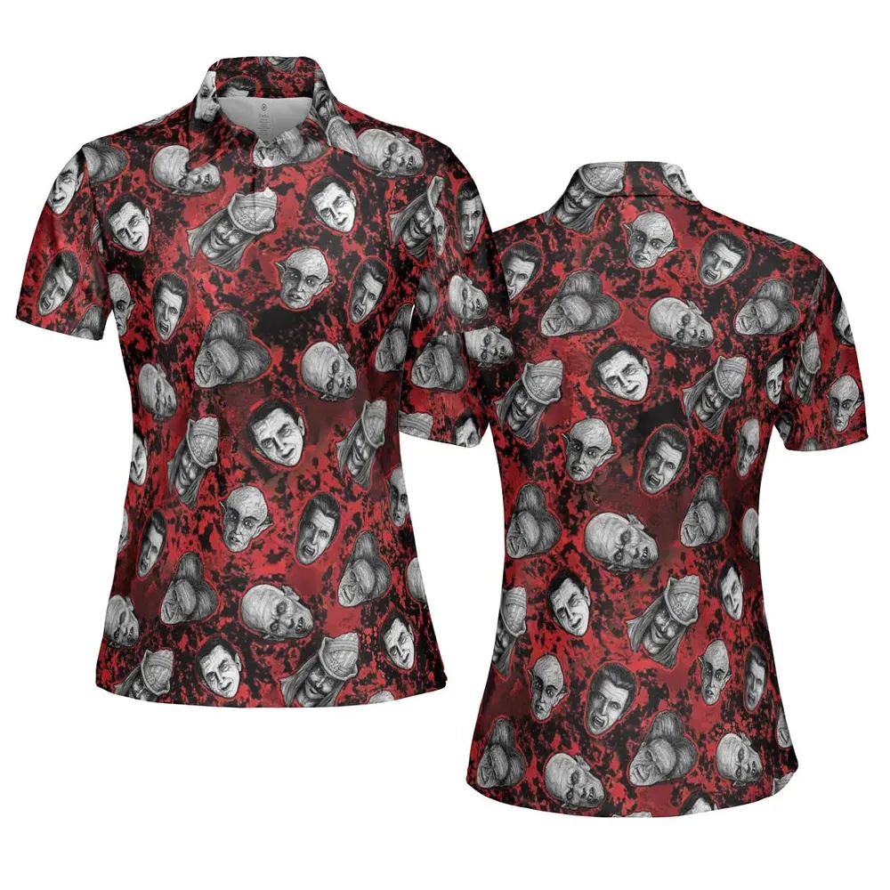 Many Faces Of Dracula AOP Men/Women Polo Shirt - 5