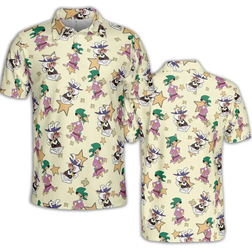 Ricochet Rabbit And Droop-A-Long AOP Men/Women Polo Shirt - 2