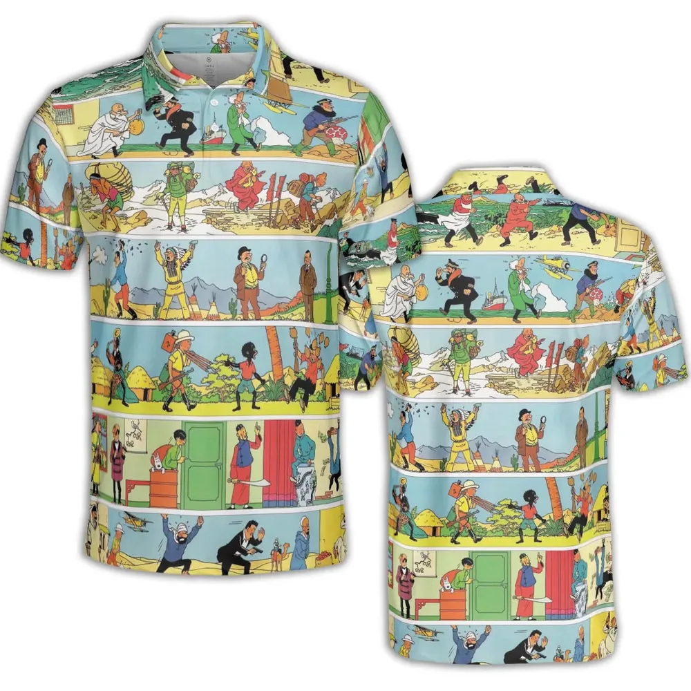 The Story Of Tintin AOP Men/Women Polo Shirt - 2