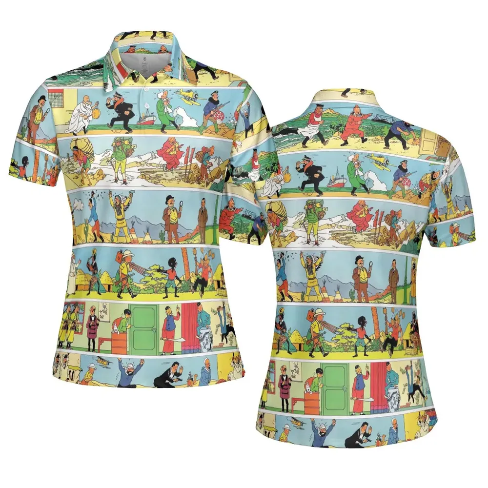 The Story Of Tintin AOP Men/Women Polo Shirt - 5
