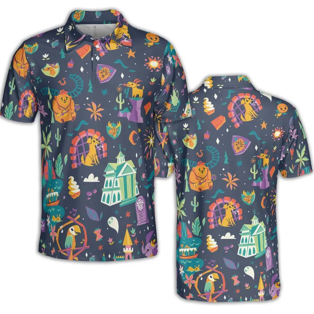 Magic Kingdom Theme AOP Men/Women Polo Shirt - 2