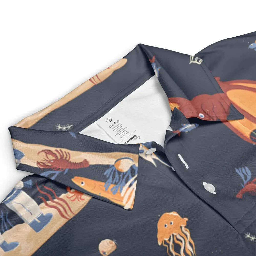 Around The Word Under The Sea AOP Men/Women Polo Shirt - 3