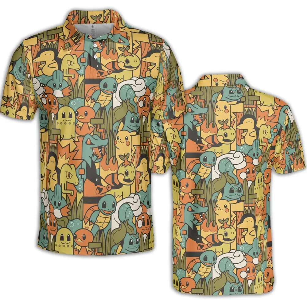 Power Starter Colors Pokemon AOP Men/Women Polo Shirt - 2