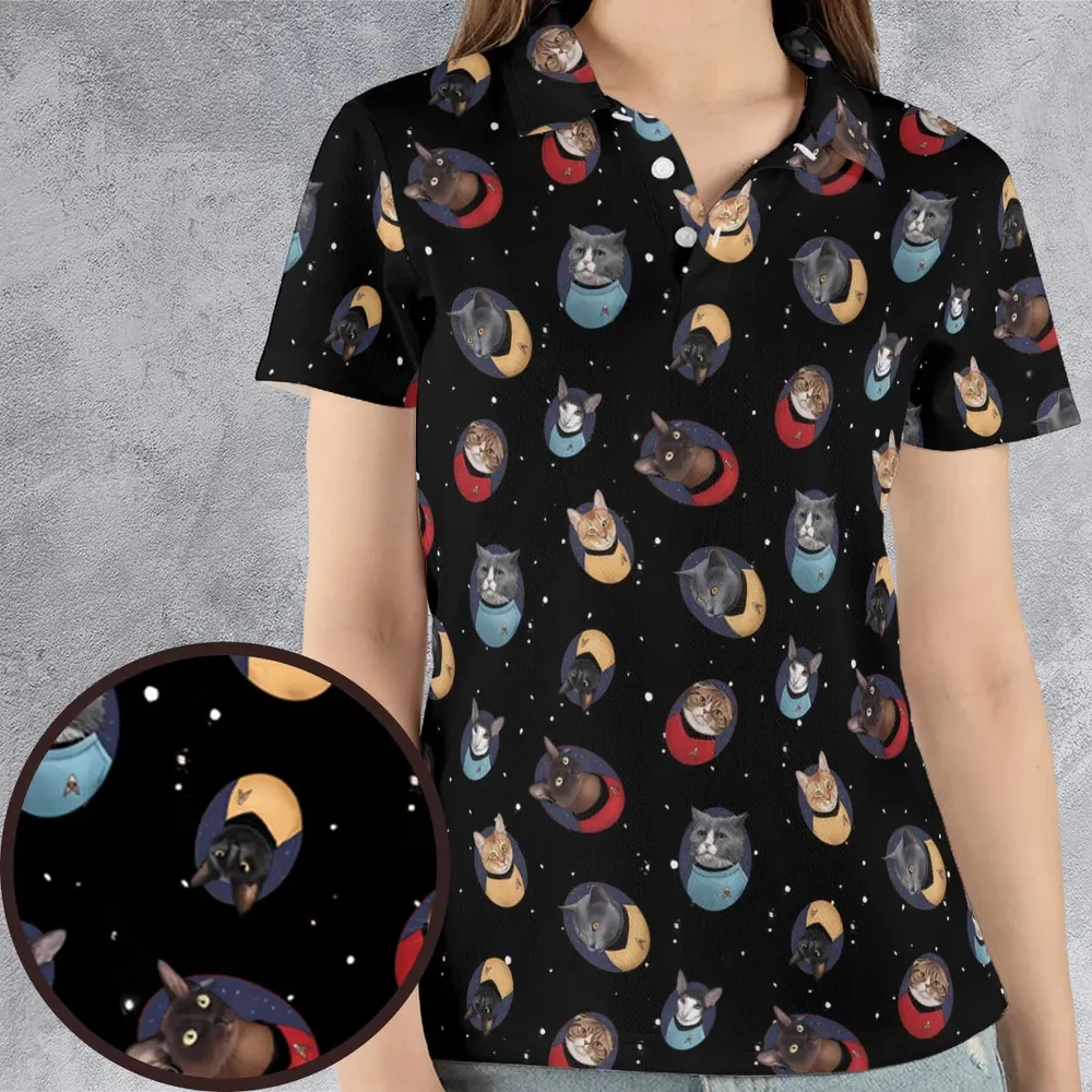 Live Long and Paws-purr Star Trek AOP Men/Women Polo Shirt - 4