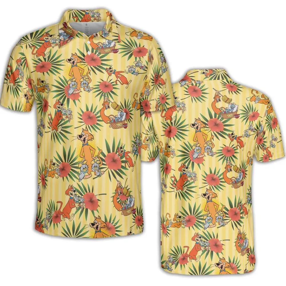 Pixie And Dixie And Mr. Jinks AOP Men/Women Polo Shirt - 2