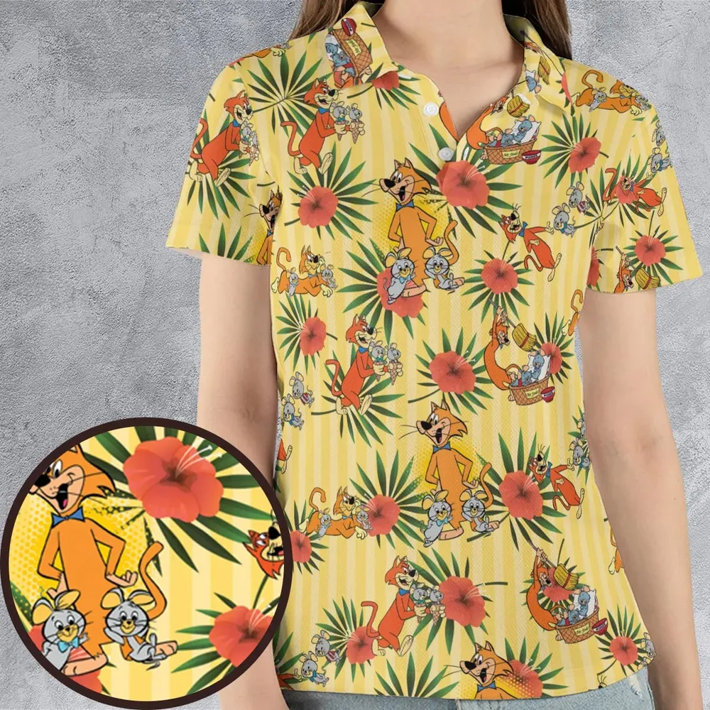 Pixie And Dixie And Mr. Jinks AOP Men/Women Polo Shirt - 4