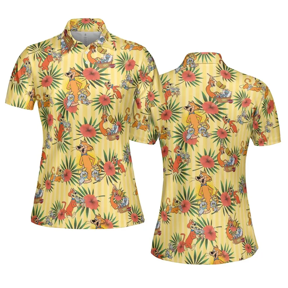 Pixie And Dixie And Mr. Jinks AOP Men/Women Polo Shirt - 5