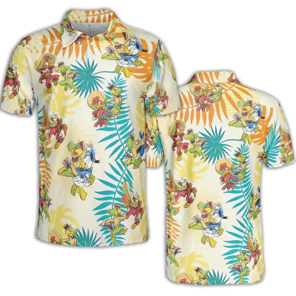 Tropical The Three Caballeros AOP Men/Women Polo Shirt - 2