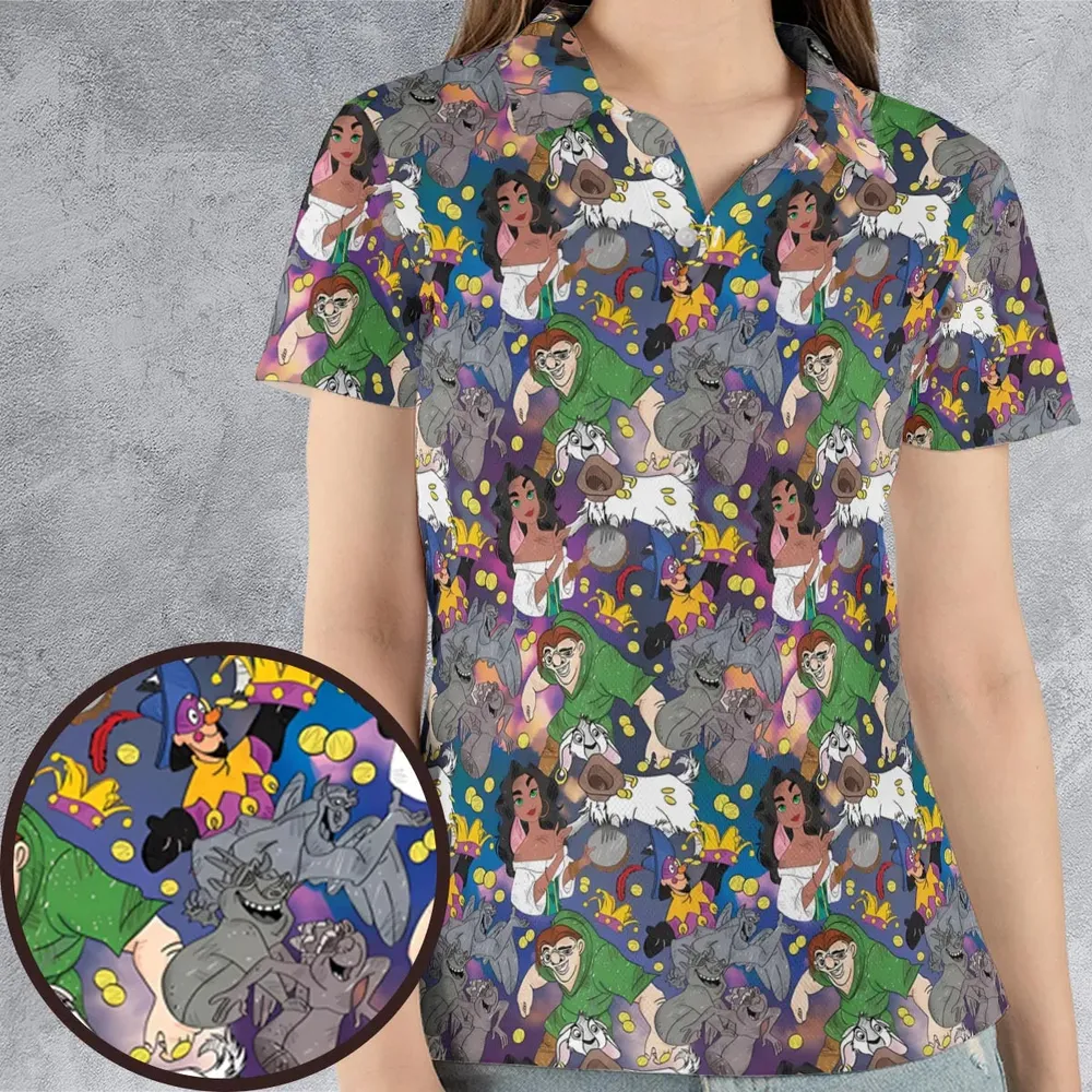 The Hunchback of Notre-Dame AOP Men/Women Polo Shirt - 4
