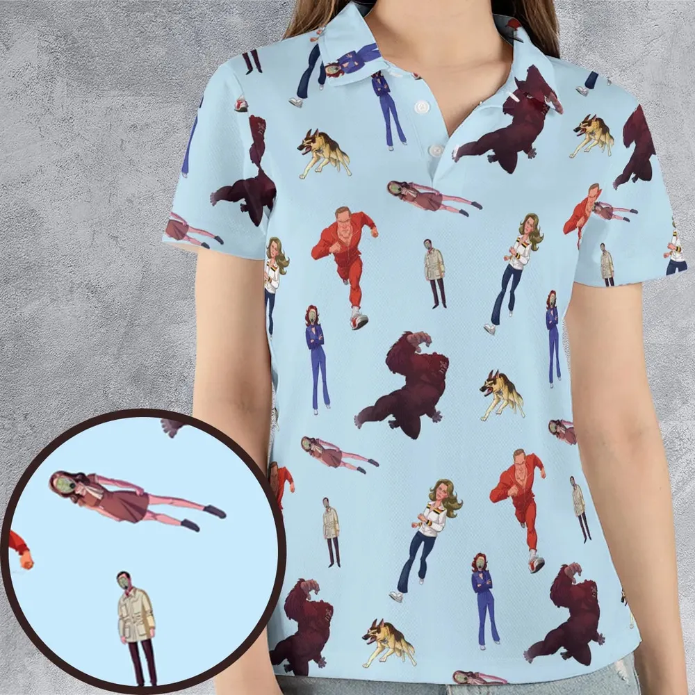 The Six Million Dollar Man and the Bionic Woman AOP Men/Women Polo Shirt - 4