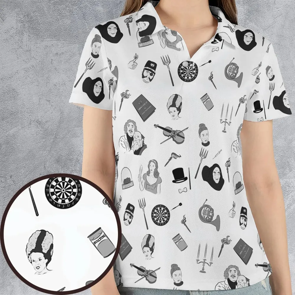 Pronounce Fronkenstein Young Frankenstein AOP Men/Women Polo Shirt - 4