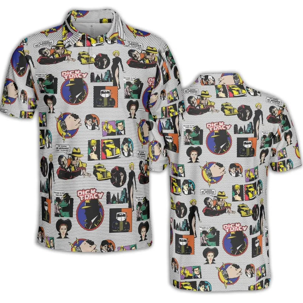Vintage 90s Dick Tracy AOP Men/Women Polo Shirt - 2